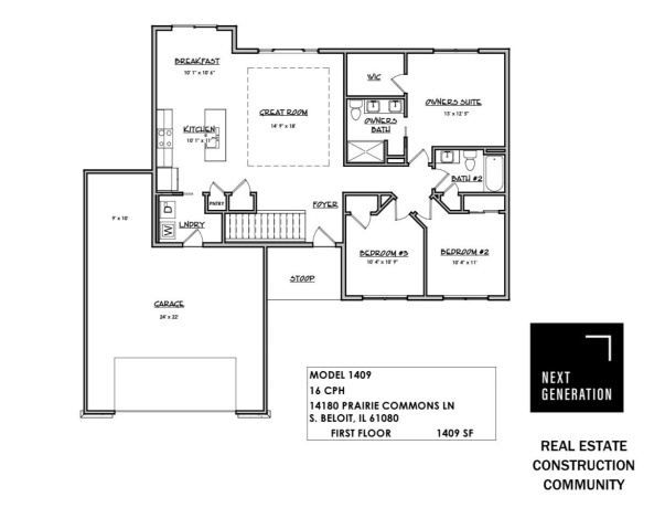 14180 Prairie Commons, SOUTH BELOIT, Illinois 61080, 3 Bedrooms Bedrooms, ,2 BathroomsBathrooms,House,For Sale,Prairie Commons,202600839