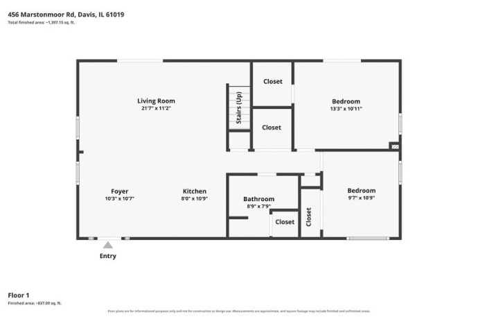 456 Marstonmoor, DAVIS, Illinois 61019, 3 Bedrooms Bedrooms, ,1 BathroomBathrooms,House,For Sale,Marstonmoor,202605060